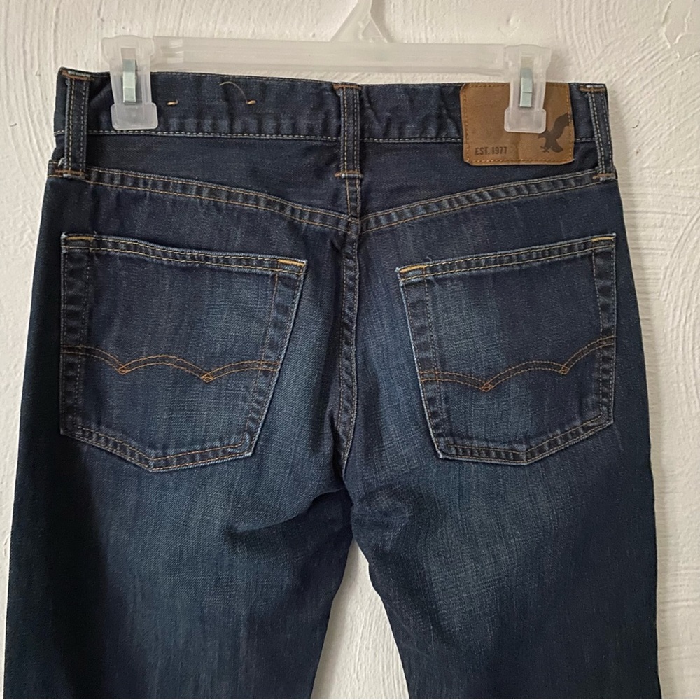 American Eagle Jeans Mens Size 28/32 Original Straight Dark Wash Blue‎
